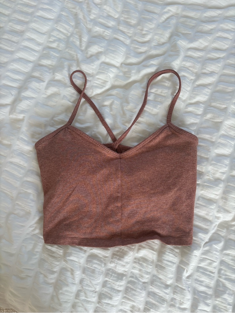 all in motion Dusty Rose Strappy V-Neck Crop Tank